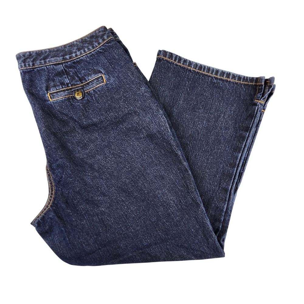 NY Jeans New York & Company Crop Womens 12 Blue Denim 100% Cotton Capris Y2K